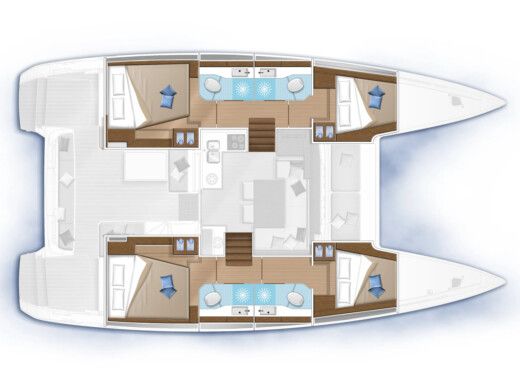 Catamaran  Lagoon 40 Boot Grundriss