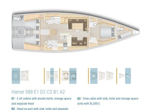 Sailboat Hanse Hanse 588 Boat design plan