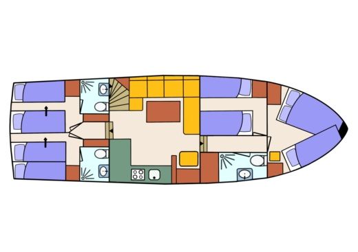 Houseboat Sara Elite Ryna 1400 Boat layout