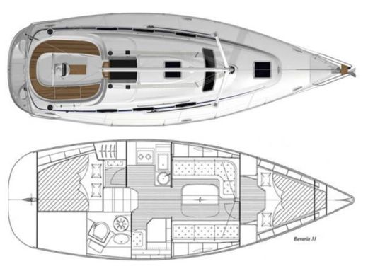 Sailboat BAVARIA 33' Cruiser Plan du bateau