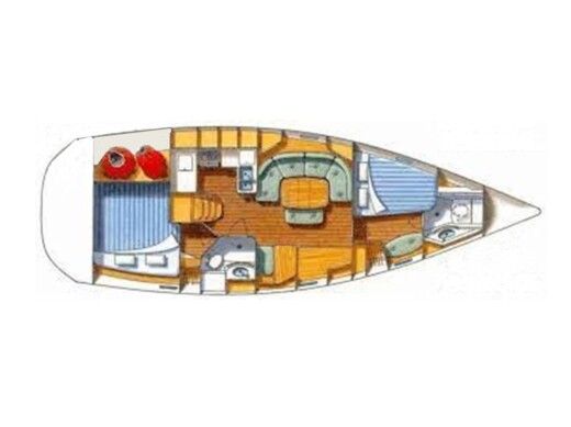 Sailboat  Oceanis 393 Clipper Plattegrond van de boot