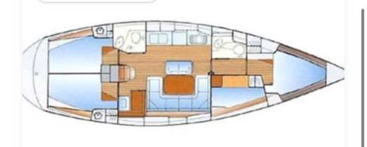 Sailboat Bavaria 42 Plattegrond van de boot