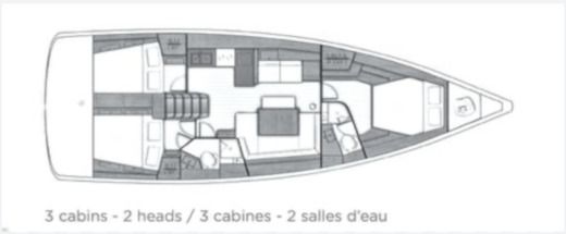 Sailboat Beneteau oceanis 45 Plan du bateau