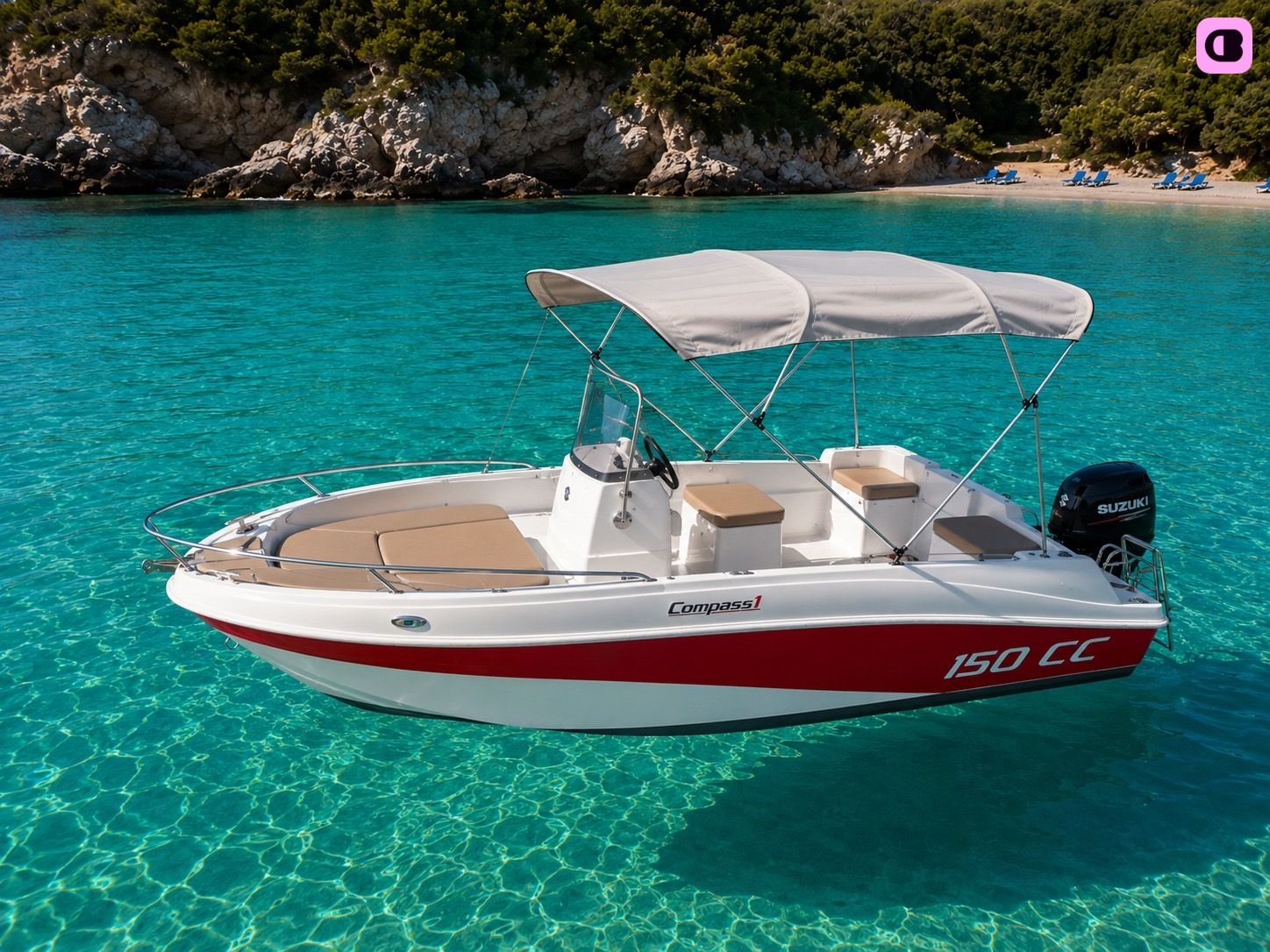 Bateau sans permis Compass 150 cc 15cv