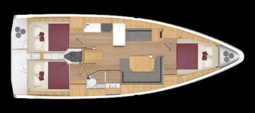 Sailboat Bavaria C38 Plan du bateau
