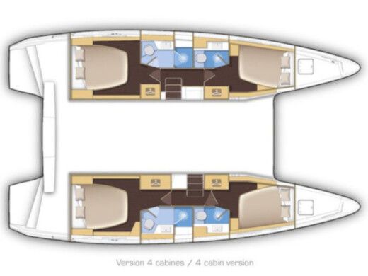 Catamaran LAGOON 42 4 Cabinas Planimetria della barca