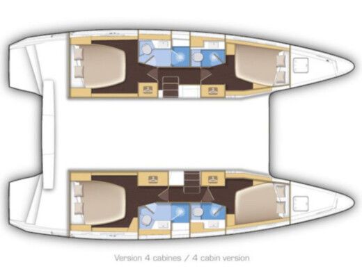 Catamaran LAGOON 42 4 Cabinas Plano del barco