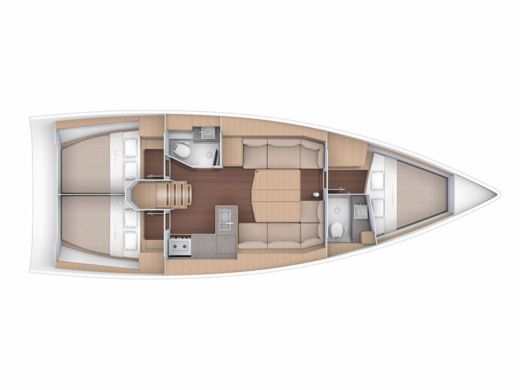 Sailboat Dufour Dufour 390 Grand Large Plan du bateau