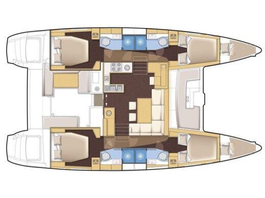 Catamaran  Lagoon 450F Plan du bateau