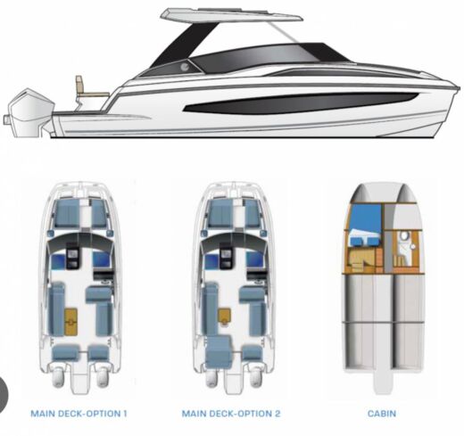 Motorboat AQUILA 32 SPORT CATAMARAN boat plan