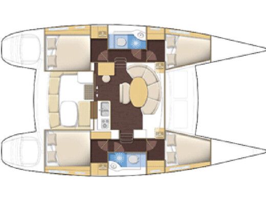Catamaran LAGOON 380 Boat design plan