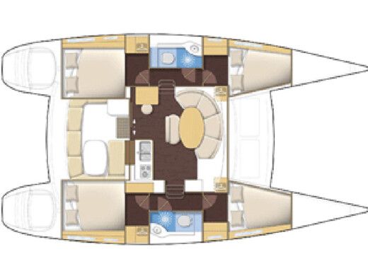 Catamaran LAGOON 380 boat plan