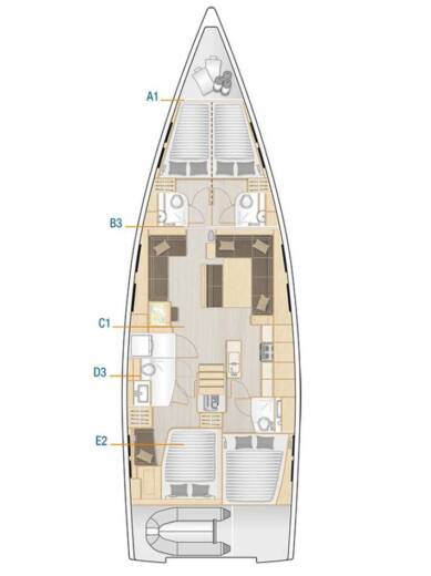 Sailboat Hanse 548 Plan du bateau