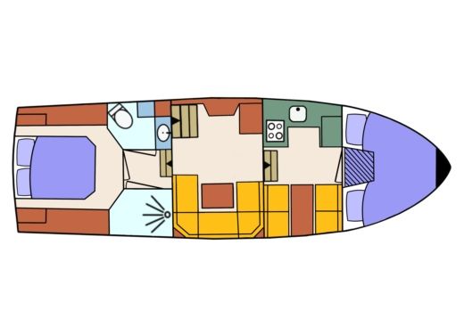 Houseboat Iselmar Elite Krekelberg 1150 Boat layout