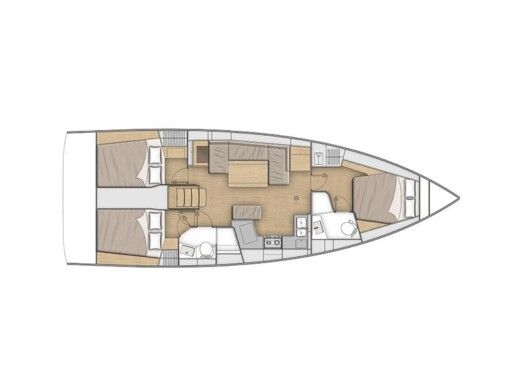 Sailboat Beneteau Oceanis 40.1 (3cab) Boat layout