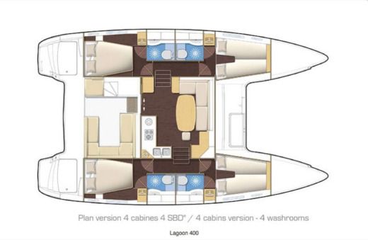 Catamaran Lagoon LAGOON 39 Plattegrond van de boot
