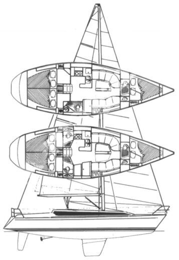 Sailboat Dromor Apollo 12 Σχέδιο κάτοψης σκάφους