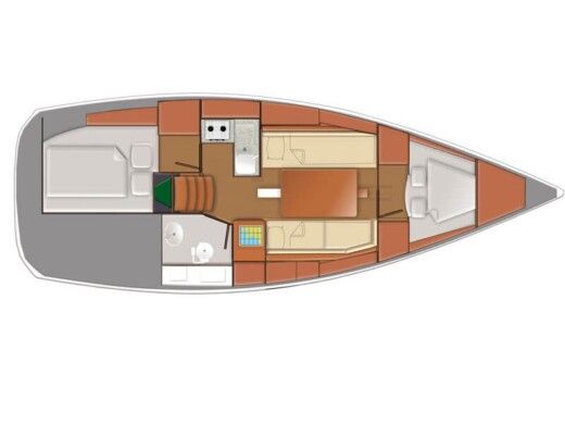 Sailboat Jeanneau Sun Odyssey 319 Σχέδιο κάτοψης σκάφους