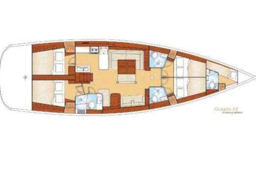 Sailboat BENETEAU OCEANIS 54 Boat layout
