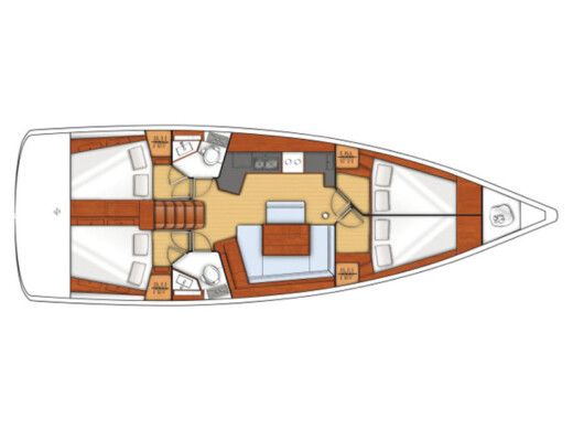 Sailboat BENETEAU 45 Boat layout
