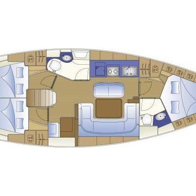 Sailboat Bavaria 40 Cruiser Boat layout
