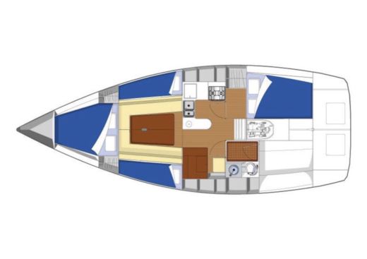 Sailboat FORA MARINE RM 1050 Biquille Boat layout