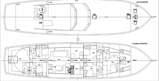 Gulet Custom Built Deluxe Gulet for 12 pax Boat layout