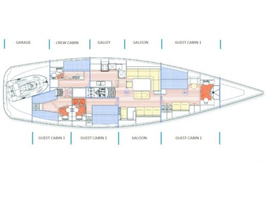 Sailboat X-YACHTS Xp65 Boat layout