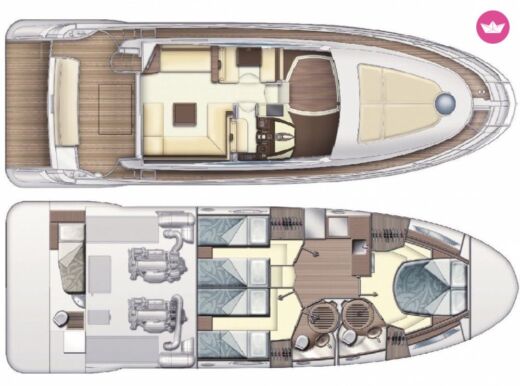 Motorboat Azimut 47 Fly boat plan