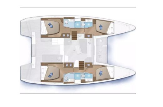 Catamaran Lagoon 42 Plattegrond van de boot