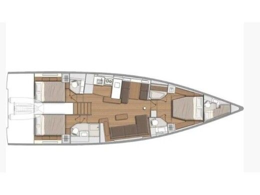 Sailboat  First 53 Plattegrond van de boot