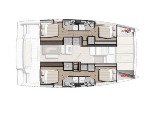 Catamaran  Bali 4.6 Boat layout