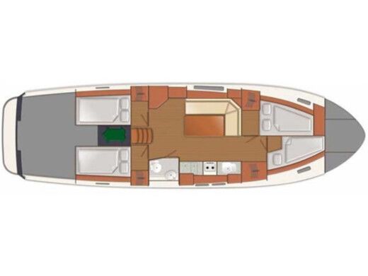 Motorboat Delphia Escape 1350 Boot Grundriss