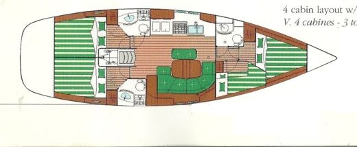 Sailboat Beneteau Oceanis 423 Clipper Plattegrond van de boot