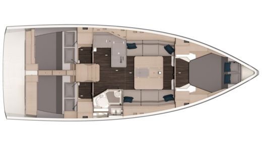 Sailboat Dufour D37 Plattegrond van de boot
