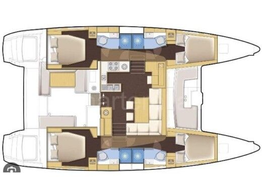 Catamaran  Lagoon 450 Fly Boat layout