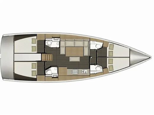 Sailboat Dufour 460 Grand Large (4Cab) Planimetria della barca