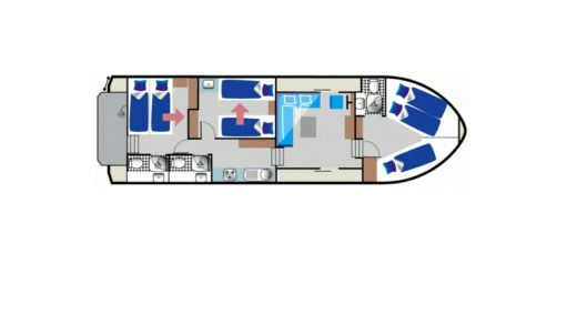 Houseboat Kormoran 1280 III (HMR) Plattegrond van de boot