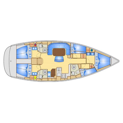 Sailboat Bavaria 50 Cruiser Σχέδιο κάτοψης σκάφους