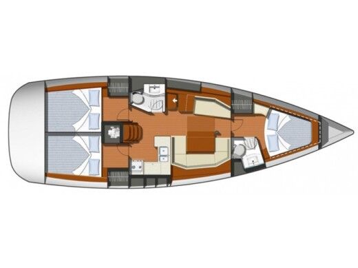Sailboat  Sun Odyssey 42 i Boot Grundriss