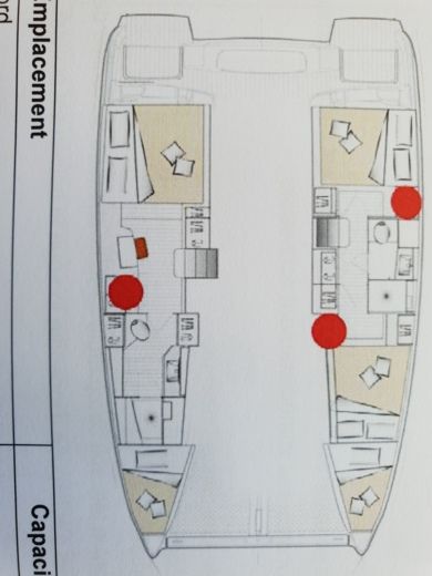 Catamaran Groupe Benneteau Excess 11 Plan du bateau