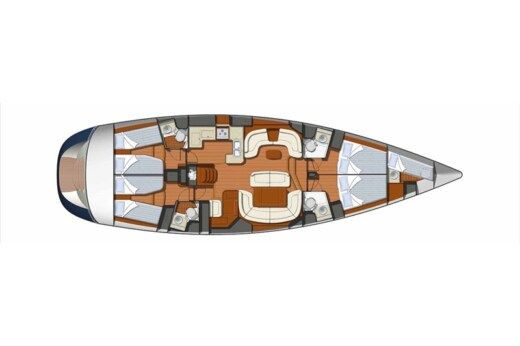 Sailboat Jeanneau Sun Odyssey 54 Ds Planimetria della barca