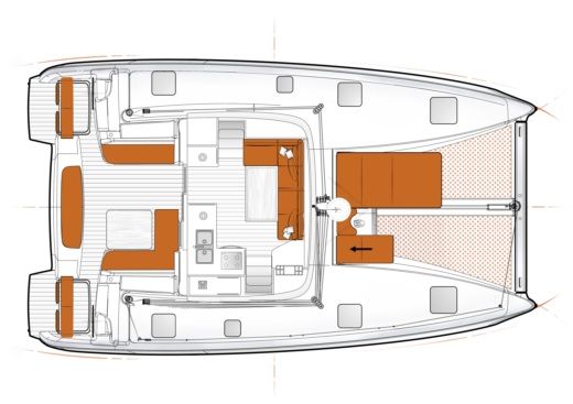 Catamaran Xcs Excess 11 Plattegrond van de boot