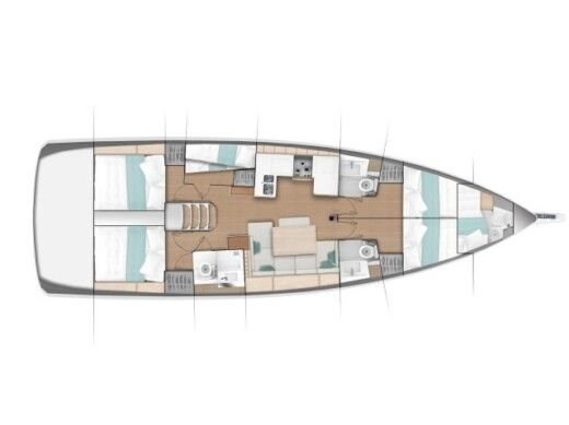 Sailboat  Sun Odyssey 490 Boat layout