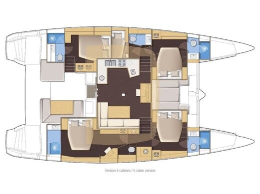 Catamaran Lagoon 52F boat plan