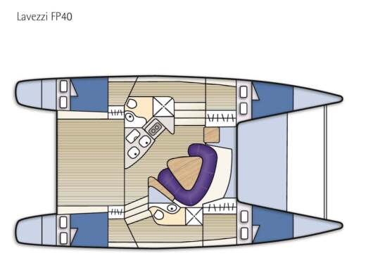 Catamaran FOUNTAINE PAJOT LAVEZZI 40 Boat layout