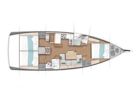 Sailboat Beneteau Sun Odyssey 440 Planimetria della barca