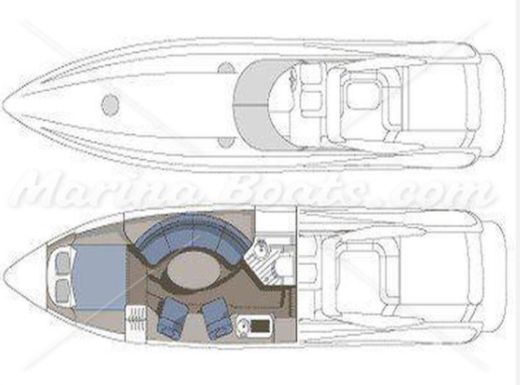 Motorboat Sunseeker Superhawk 48 Plan du bateau