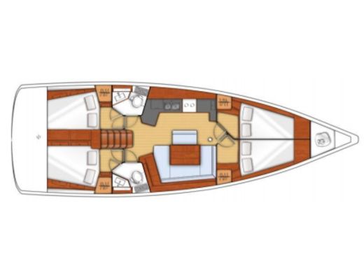 Sailboat Beneteau Oceanis 45 Planimetria della barca
