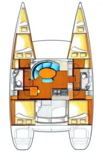 Catamaran Lagoon Lagoon 380 Boat layout